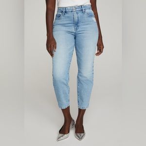 Good American Good Mom High Rise Straight Ankle Jeans